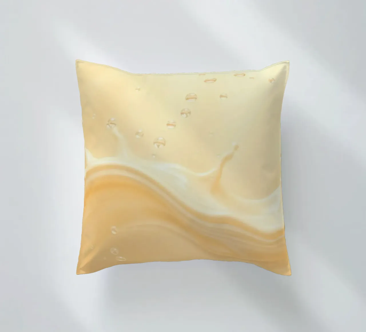 Creamy fluid splash creates dynamic abstract patterns decorative cushion by DesignDoodle