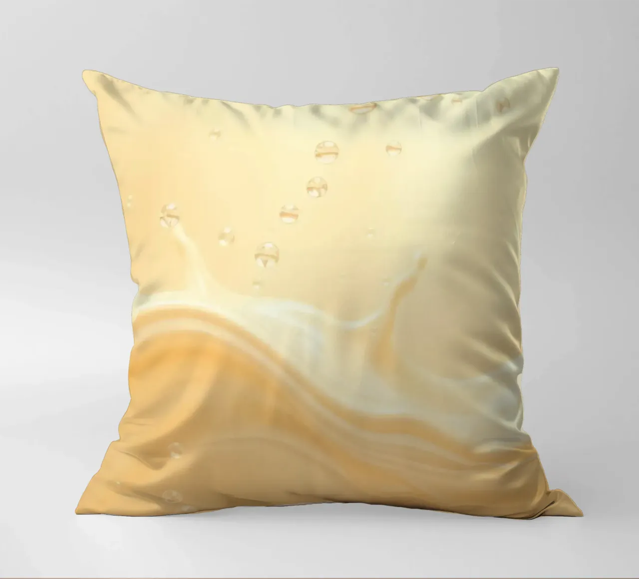 Creamy fluid splash creates dynamic abstract patterns decorative cushion by DesignDoodle
