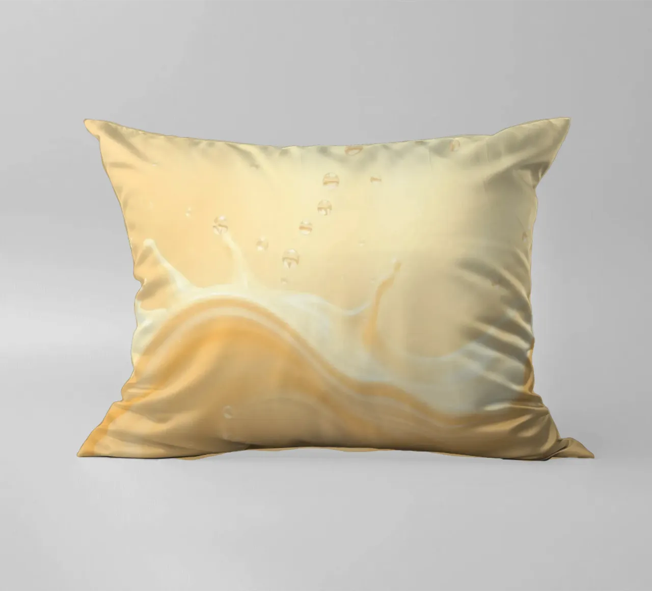 Creamy fluid splash creates dynamic abstract patterns decorative cushion by DesignDoodle