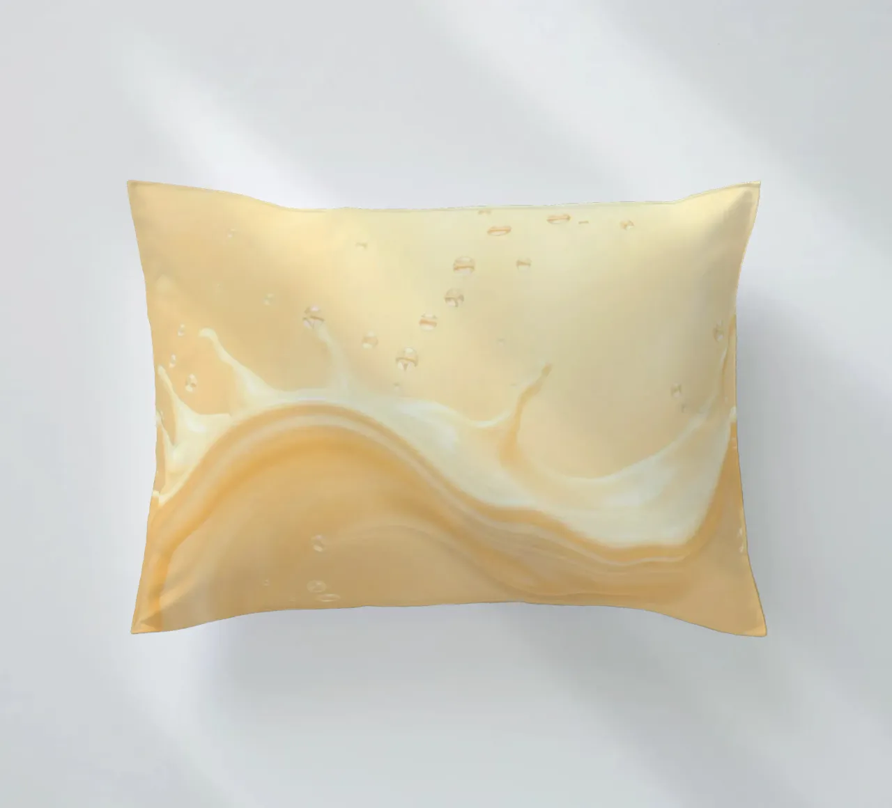 Creamy fluid splash creates dynamic abstract patterns decorative cushion by DesignDoodle