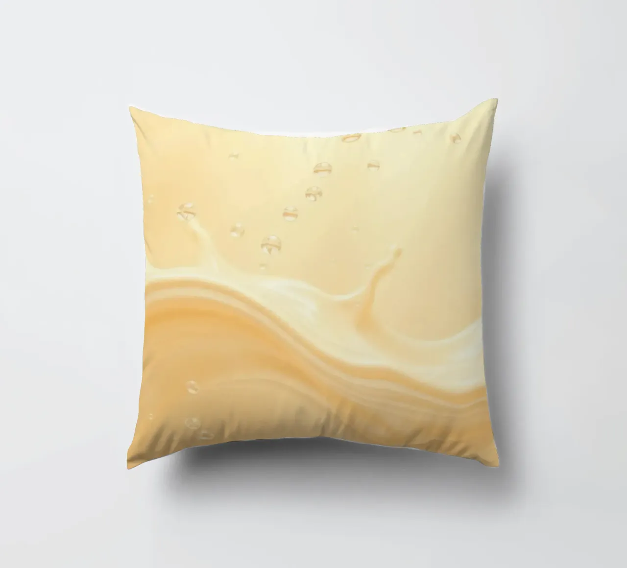 Creamy fluid splash creates dynamic abstract patterns decorative cushion by DesignDoodle