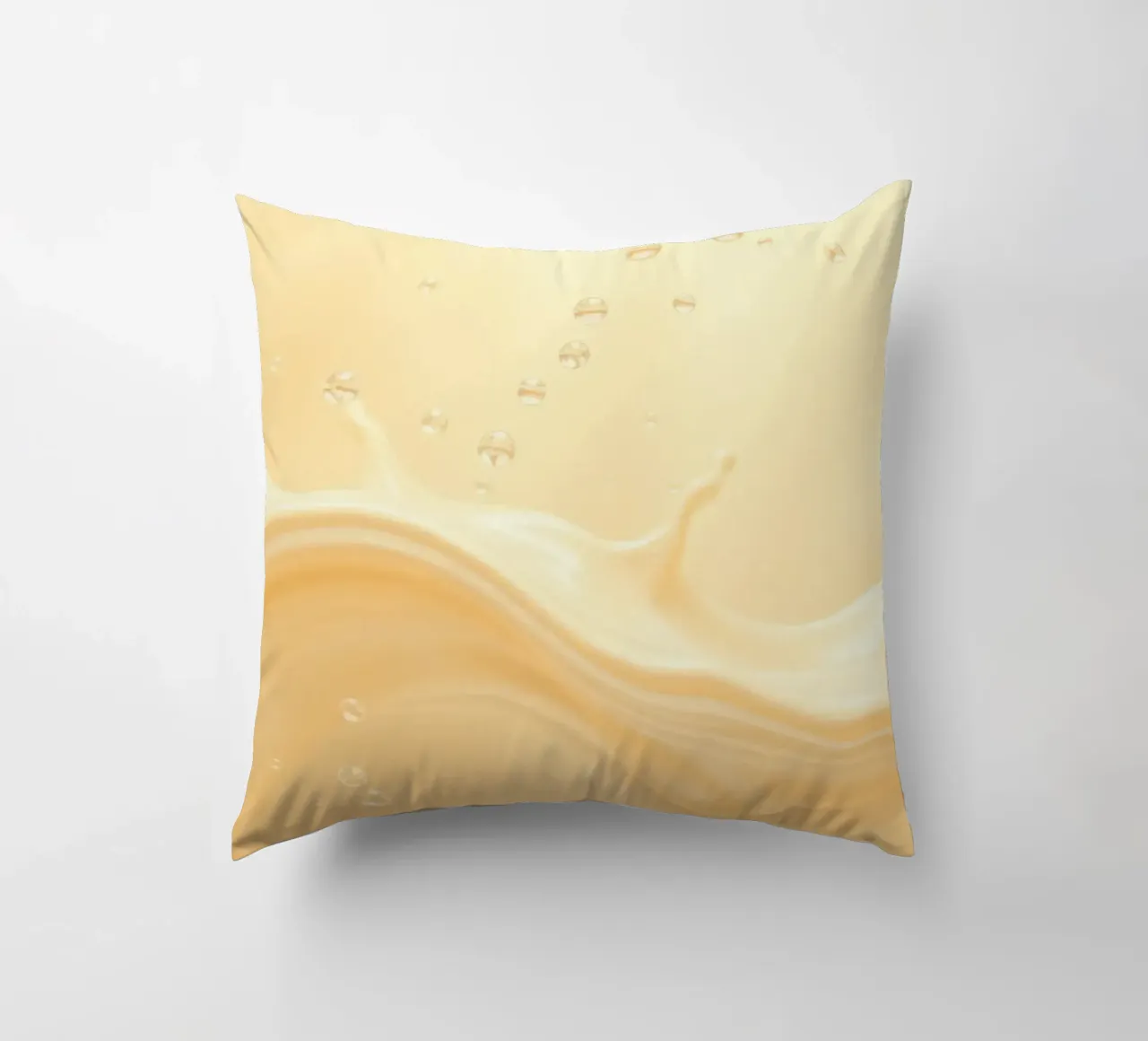 Creamy fluid splash creates dynamic abstract patterns decorative cushion by DesignDoodle