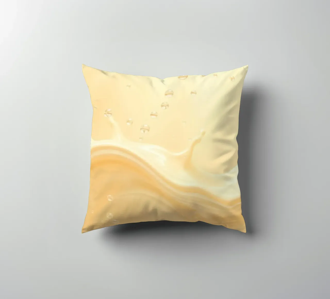 Creamy fluid splash creates dynamic abstract patterns decorative cushion by DesignDoodle