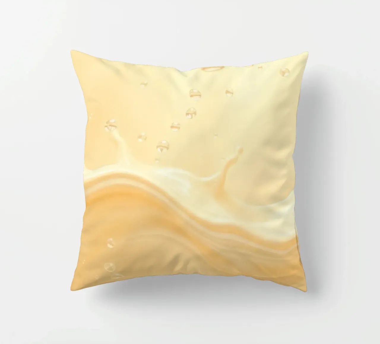Creamy fluid splash creates dynamic abstract patterns decorative cushion by DesignDoodle