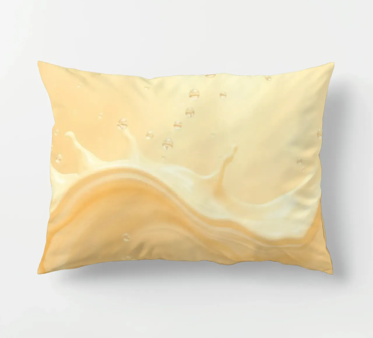 Creamy fluid splash creates dynamic abstract patterns decorative cushion by DesignDoodle