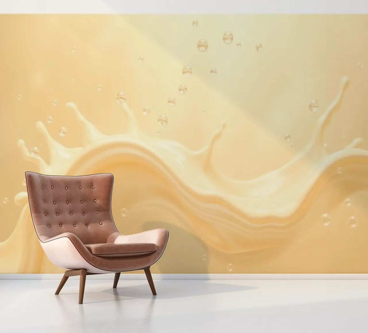 Creamy fluid splash creates dynamic abstract patterns photo wallpaper by DesignDoodle