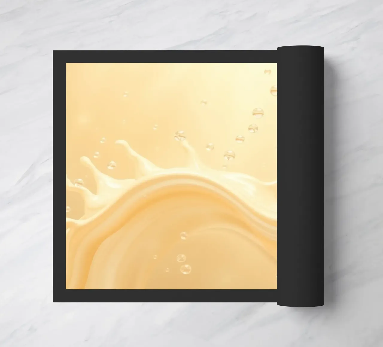 Creamy fluid splash creates dynamic abstract patterns doormat by DesignDoodle