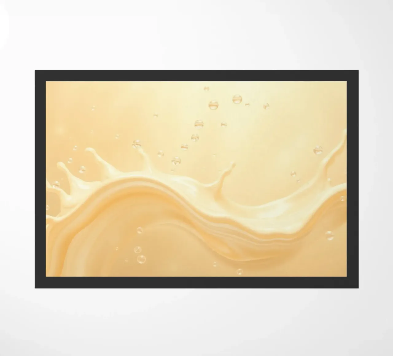 Creamy fluid splash creates dynamic abstract patterns doormat by DesignDoodle