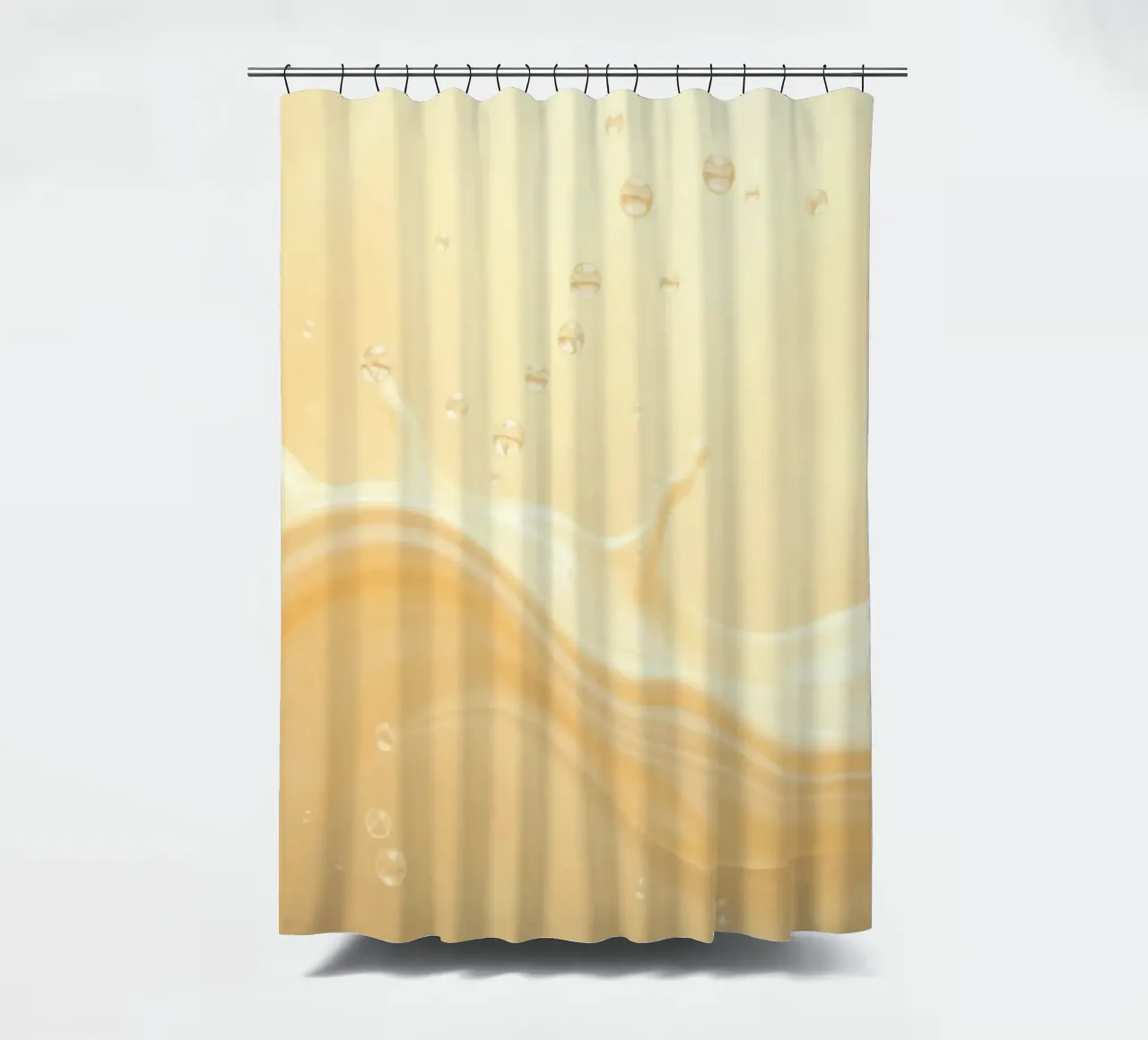 Creamy fluid splash creates dynamic abstract patterns shower curtain by DesignDoodle