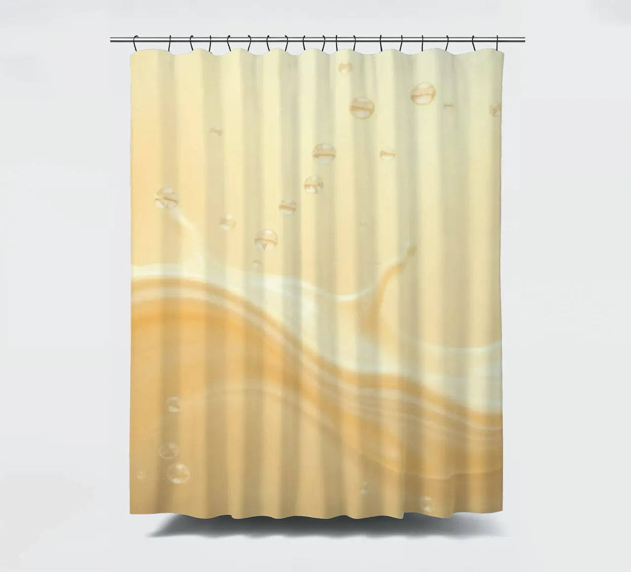 Creamy fluid splash creates dynamic abstract patterns shower curtain by DesignDoodle