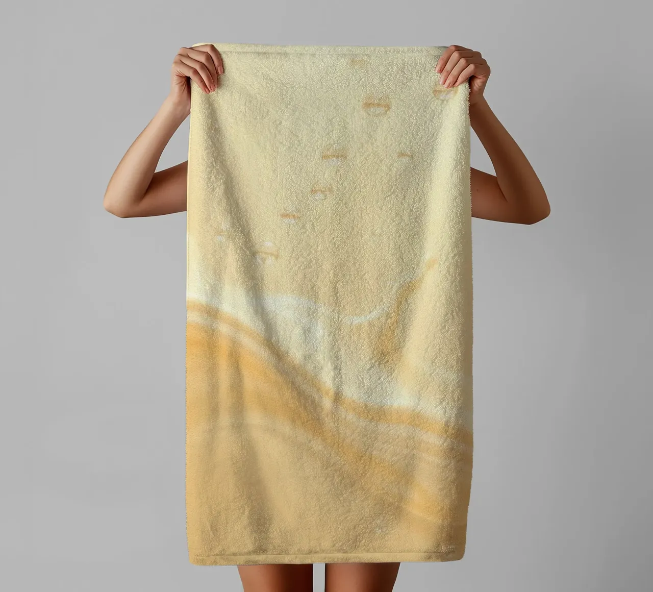 Creamy fluid splash creates dynamic abstract patterns towel by DesignDoodle