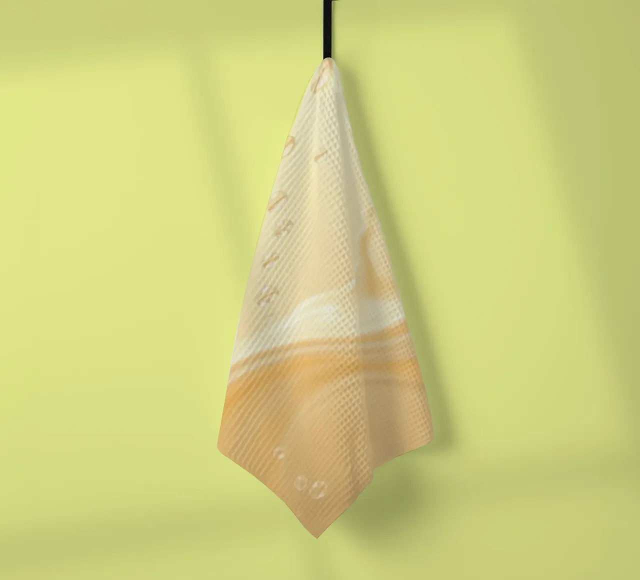 Creamy fluid splash creates dynamic abstract patterns tea towel by DesignDoodle