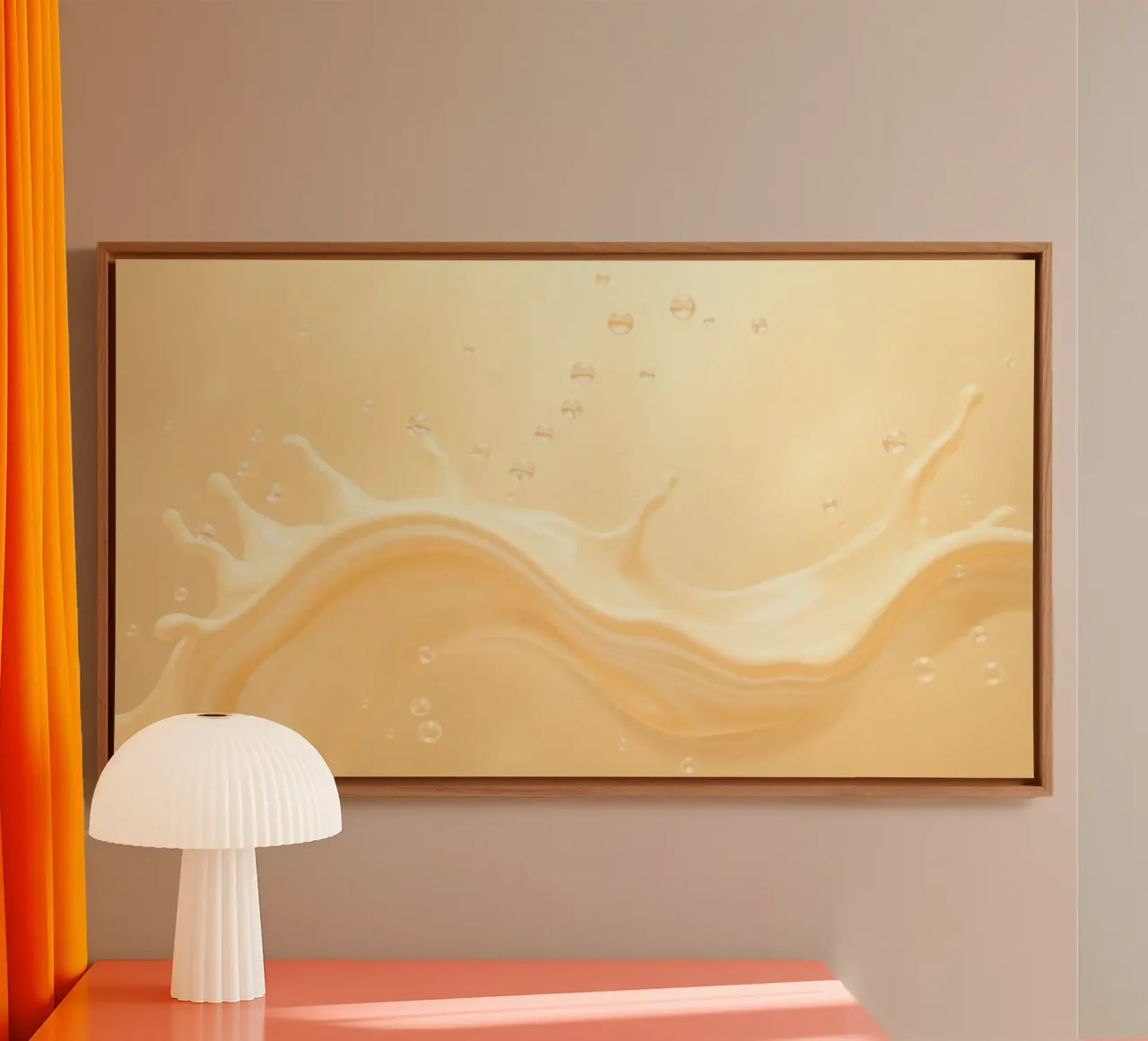 Creamy fluid splash creates dynamic abstract patterns canvas by DesignDoodle