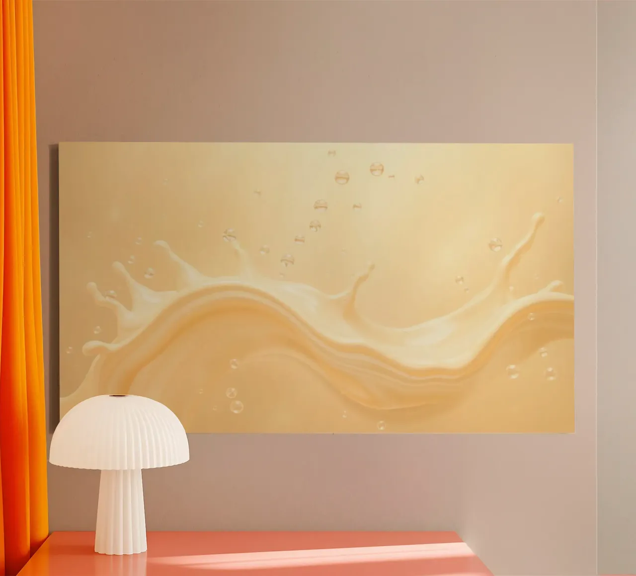 Creamy fluid splash creates dynamic abstract patterns canvas by DesignDoodle