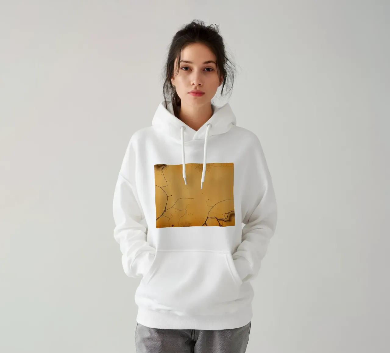 Squisito disegno astratto con un'esclusiva texture screpolata felpa con cappuccio da DesignDoodle