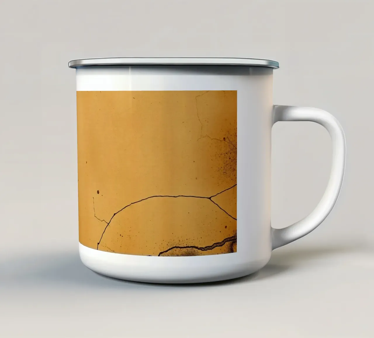 Prachtig abstract ontwerp met unieke gebarsten textuur emaille mok van DesignDoodle