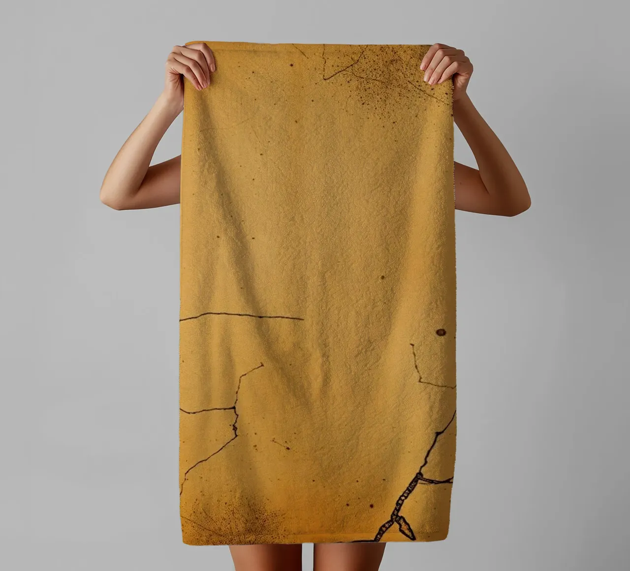 Exquisite abstract design featuring unique cracked texture towel by DesignDoodle