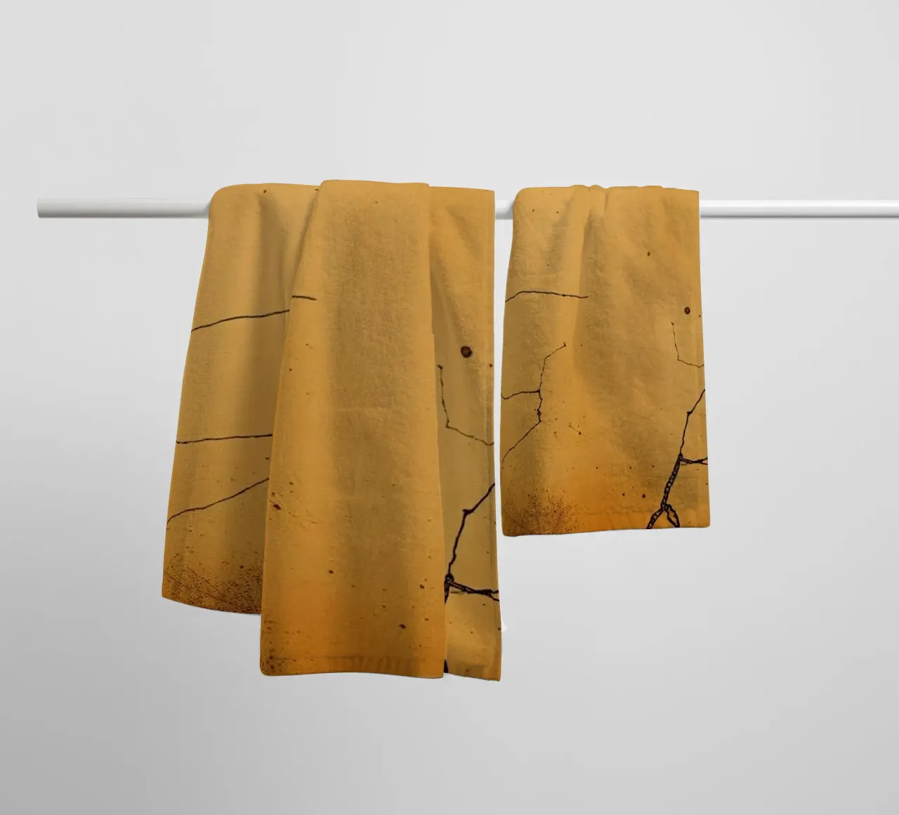 Exquisite abstract design featuring unique cracked texture towel by DesignDoodle