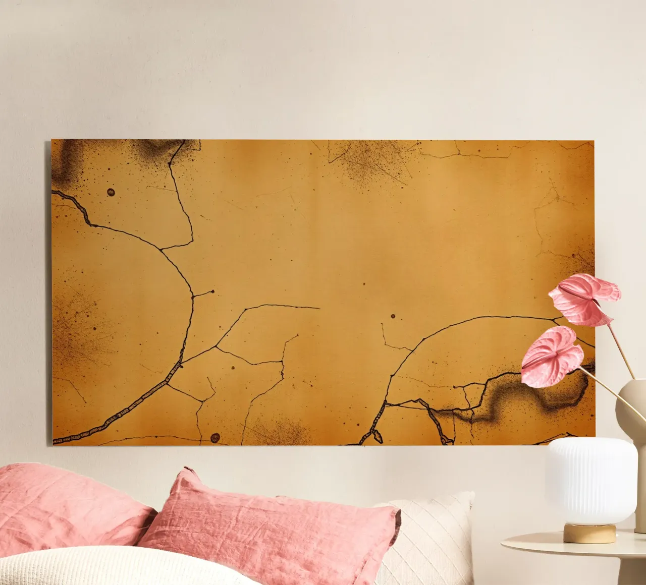 Squisito disegno astratto con un'esclusiva texture screpolata alluminio dibond da DesignDoodle