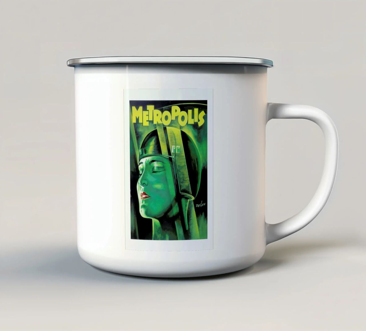 ‘Metropolis’ Retro Movie Poster tazza in smalto da Gallery Print and Art Limited