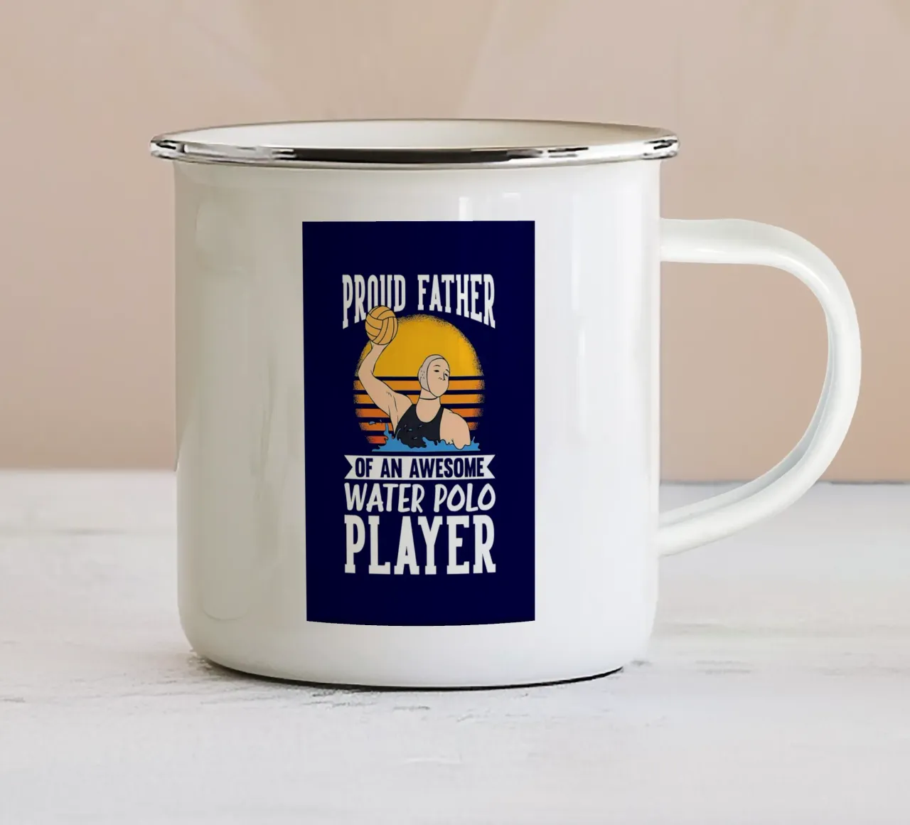 Pallanuoto Festa del Papà Gi tazza in smalto da Stylianos