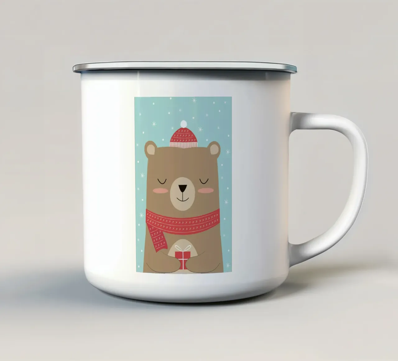 Merry Christmas Bear tazza in smalto da Karin Bijlsma