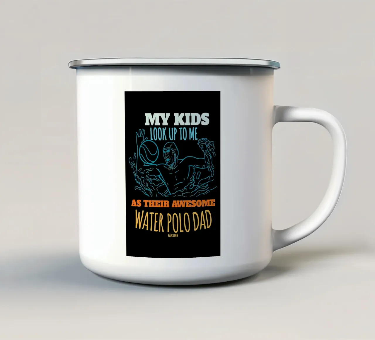 Cool Papa gioca a pallanuoto tazza in smalto da Stylianos