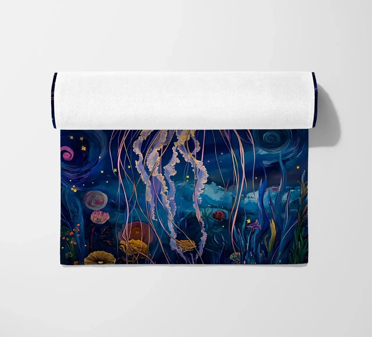 Swan dive on the barrel beach towel by Eames