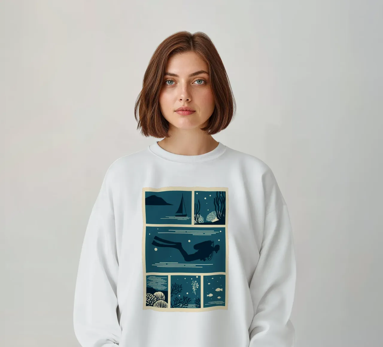diving beauty sweatshirt by Eames