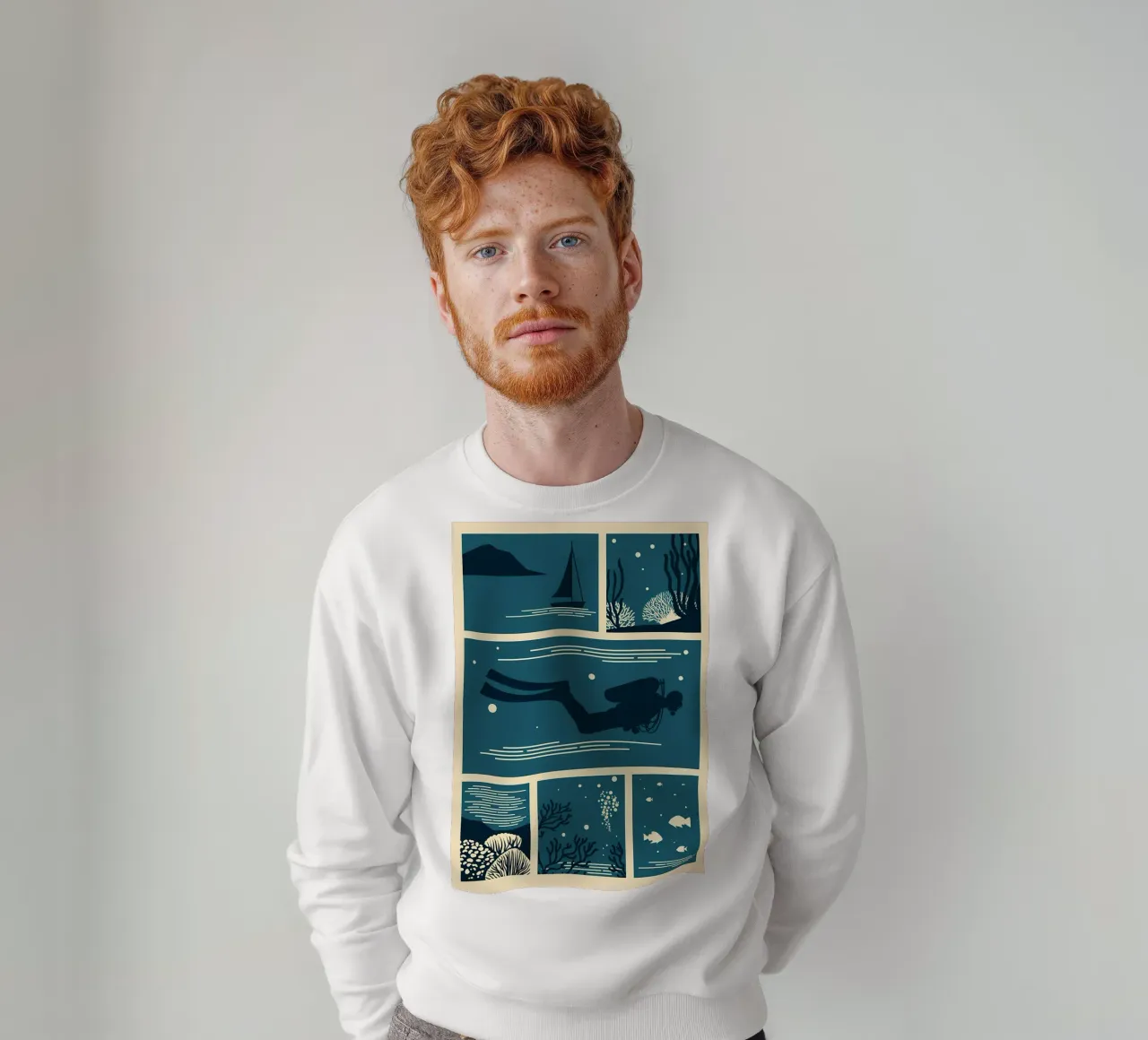 diving beauty sweatshirt by Eames