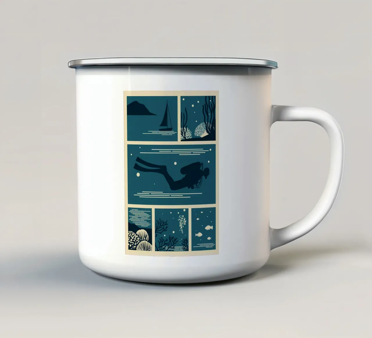 bellezza subacquea tazza in smalto da Eames