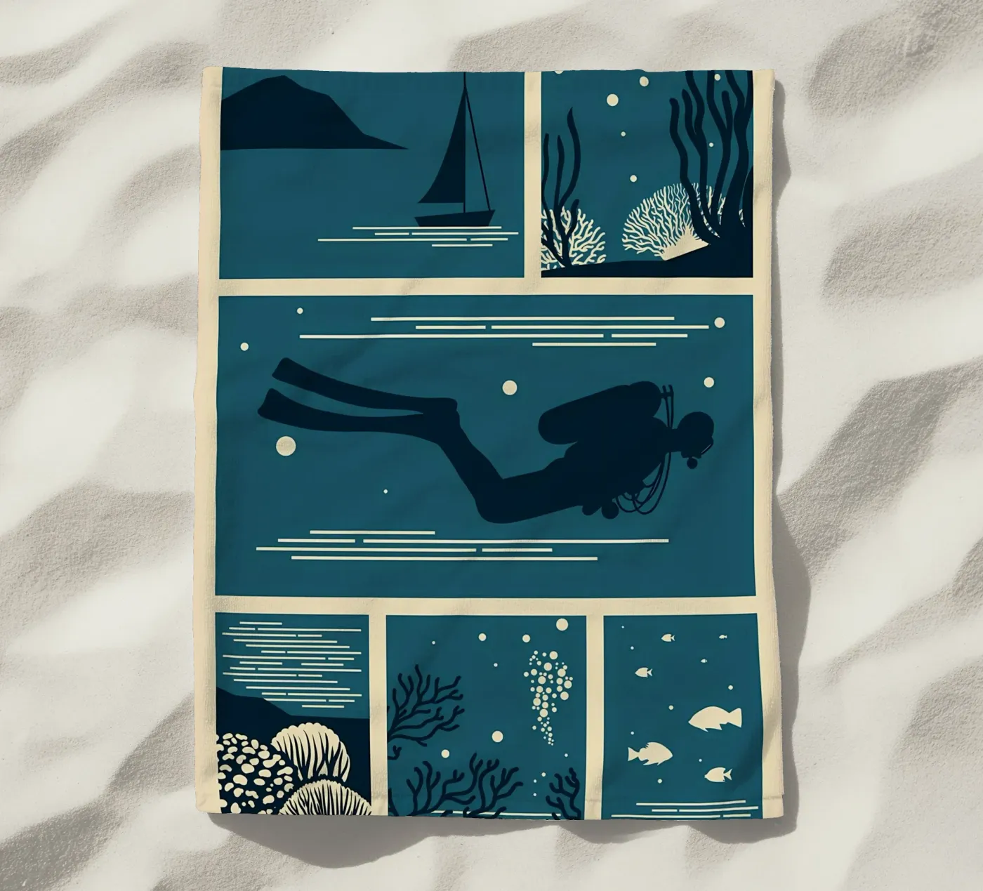 tauchende Schönheit Strandtuch von Eames