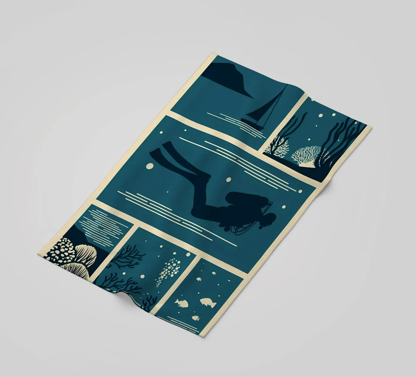 tauchende Schönheit Strandtuch von Eames