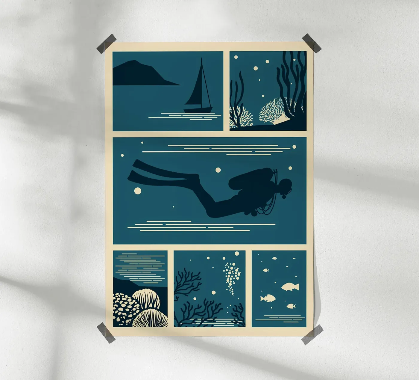 diving beauty poster da Eames