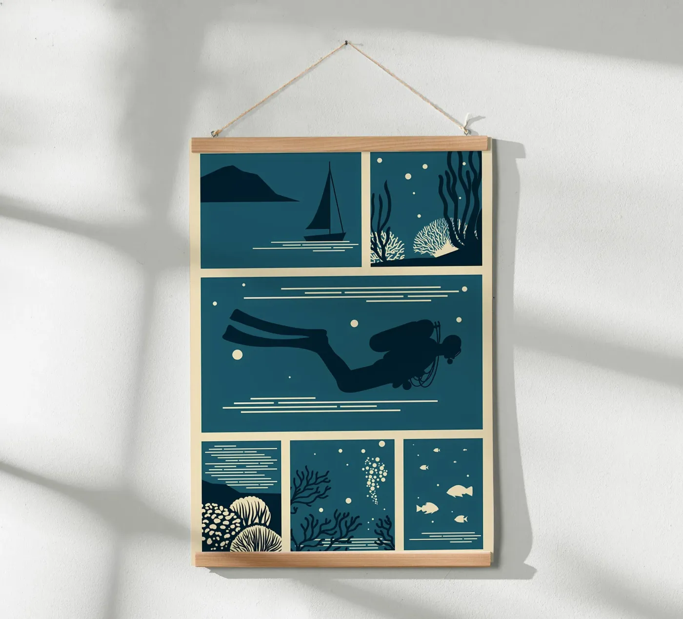 diving beauty poster da Eames