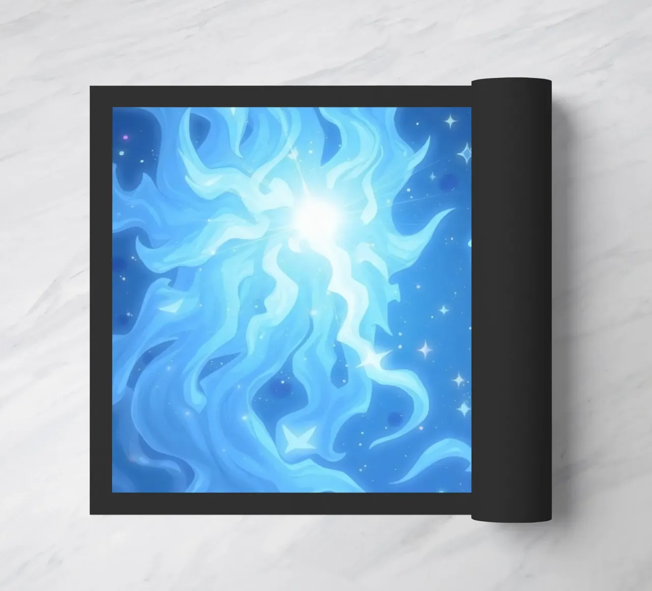 Cielo notturno mistico con figure eteree e stelle luminose zerbino da DesignDoodle