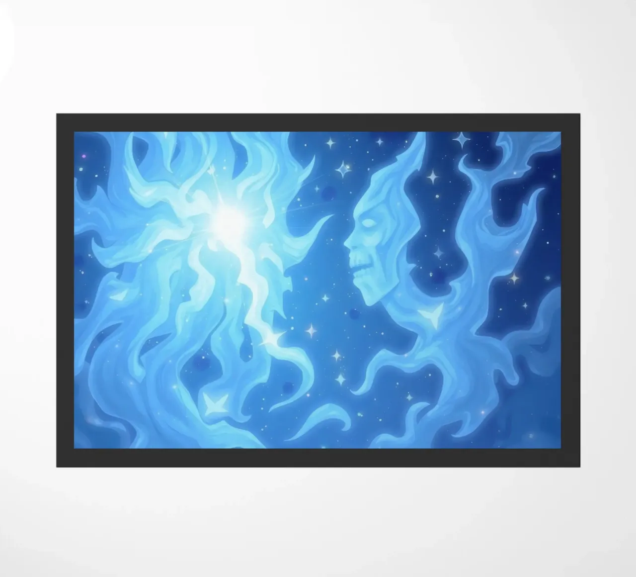 Cielo notturno mistico con figure eteree e stelle luminose zerbino da DesignDoodle