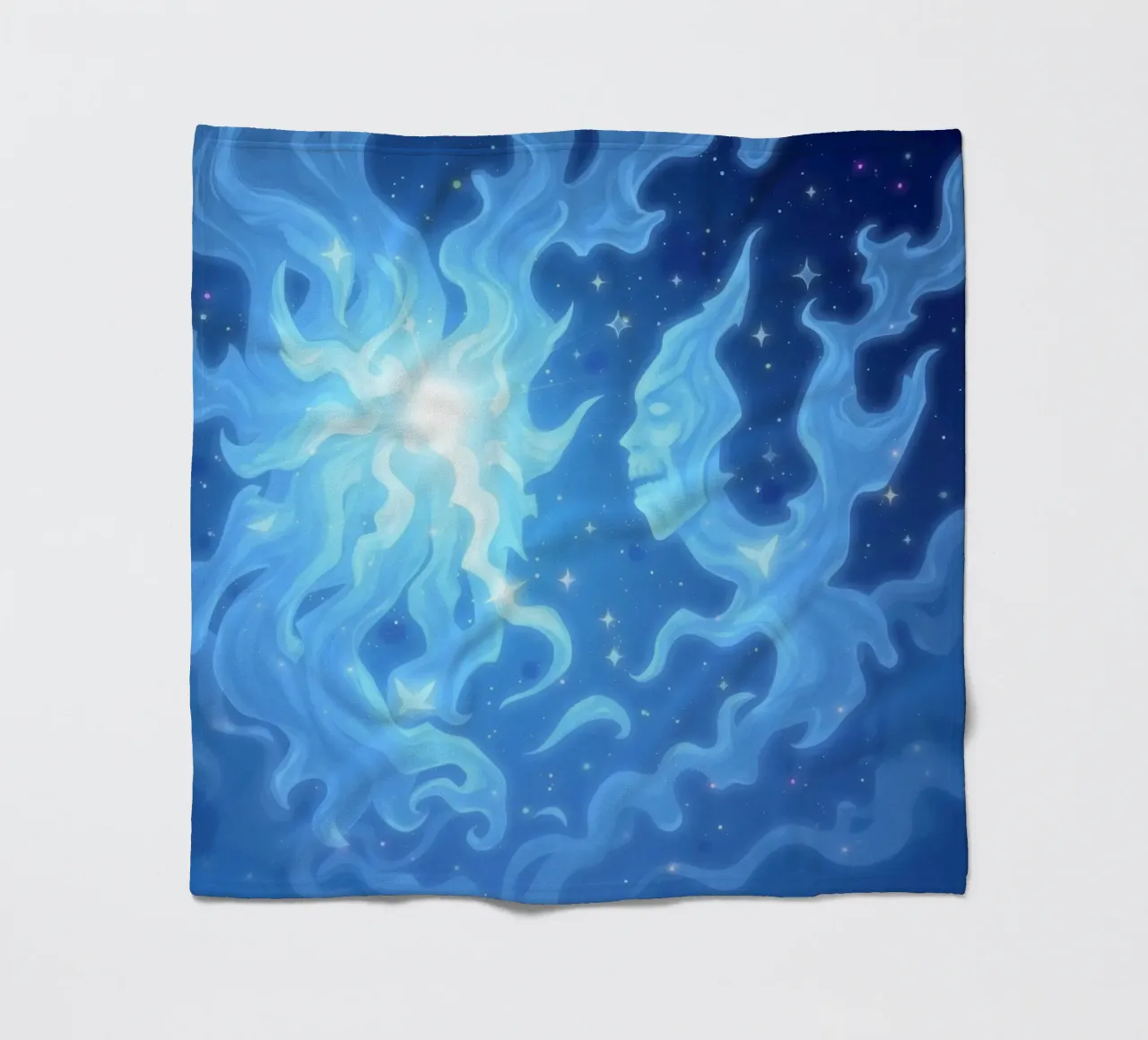 Cielo notturno mistico con figure eteree e stelle luminose coperta in pile da DesignDoodle