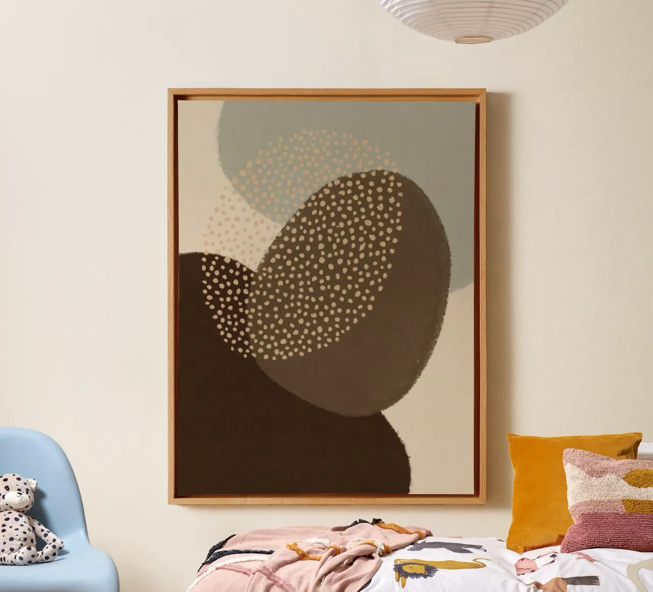 Modern Abstract Shapes #4 canvas with Floater frame by Alisa Galitsyna