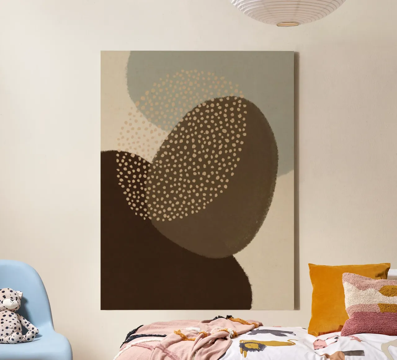 Modern Abstract Shapes #4 canvas with Floater frame by Alisa Galitsyna