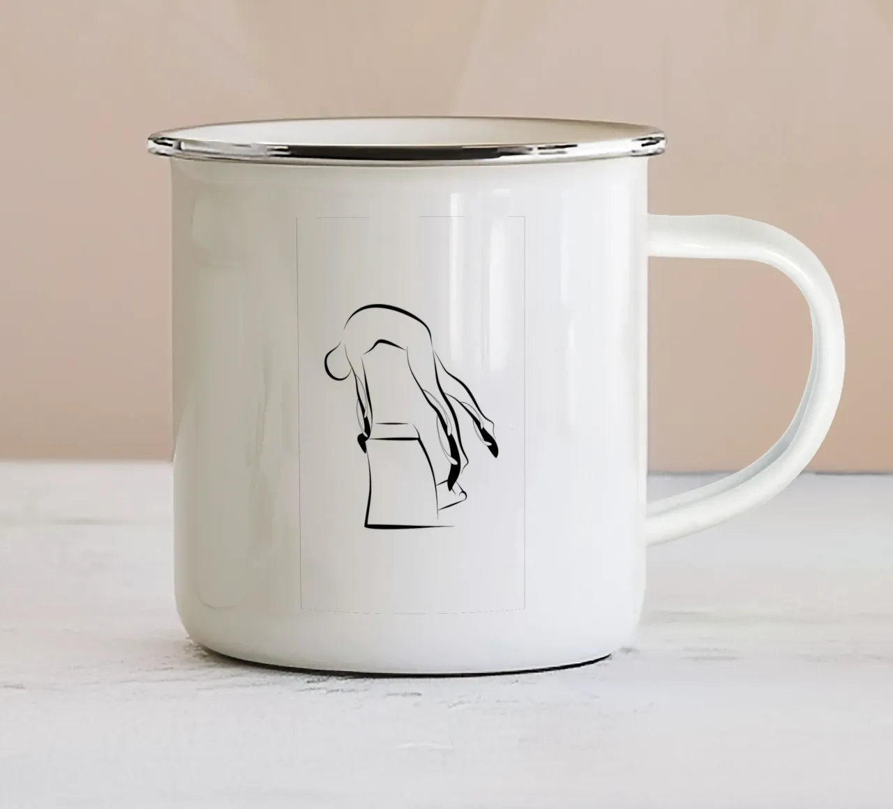 Culo d'anatra tazza in smalto da Eames
