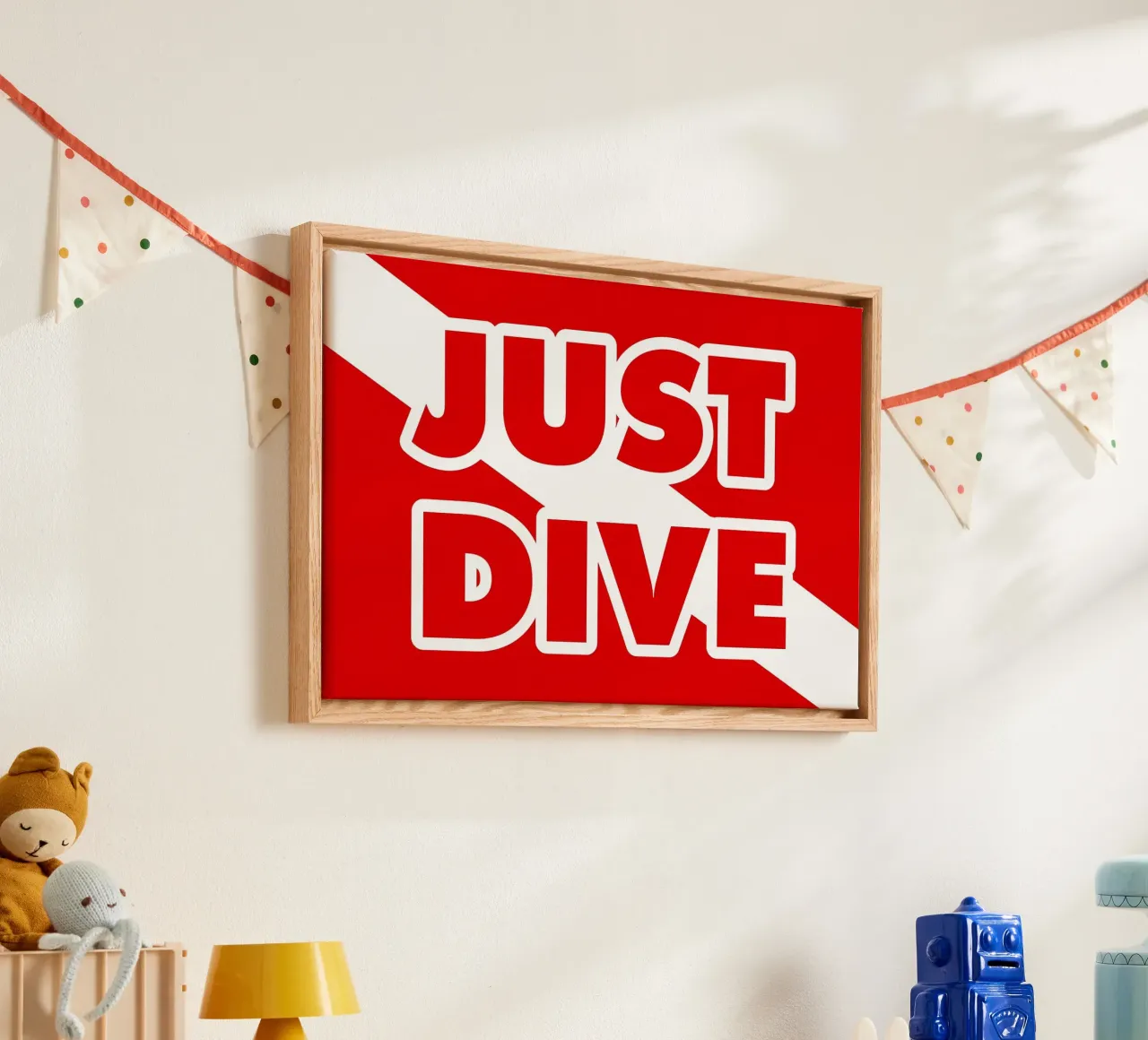 NOT MARIANA NO DIVING tela con Cornice a cassetta da Eames