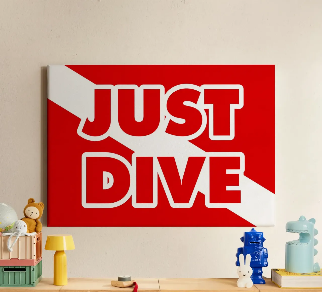 NOT MARIANA NO DIVING tela con Cornice a cassetta da Eames