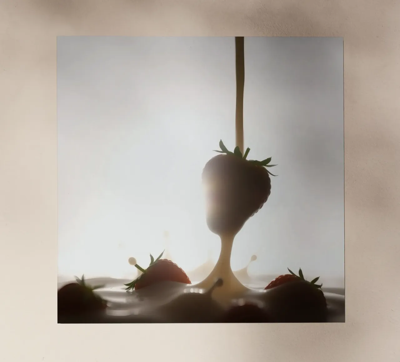 Fragole fresche immerse in una salsa cremosa pellicola backlit da DesignDoodle