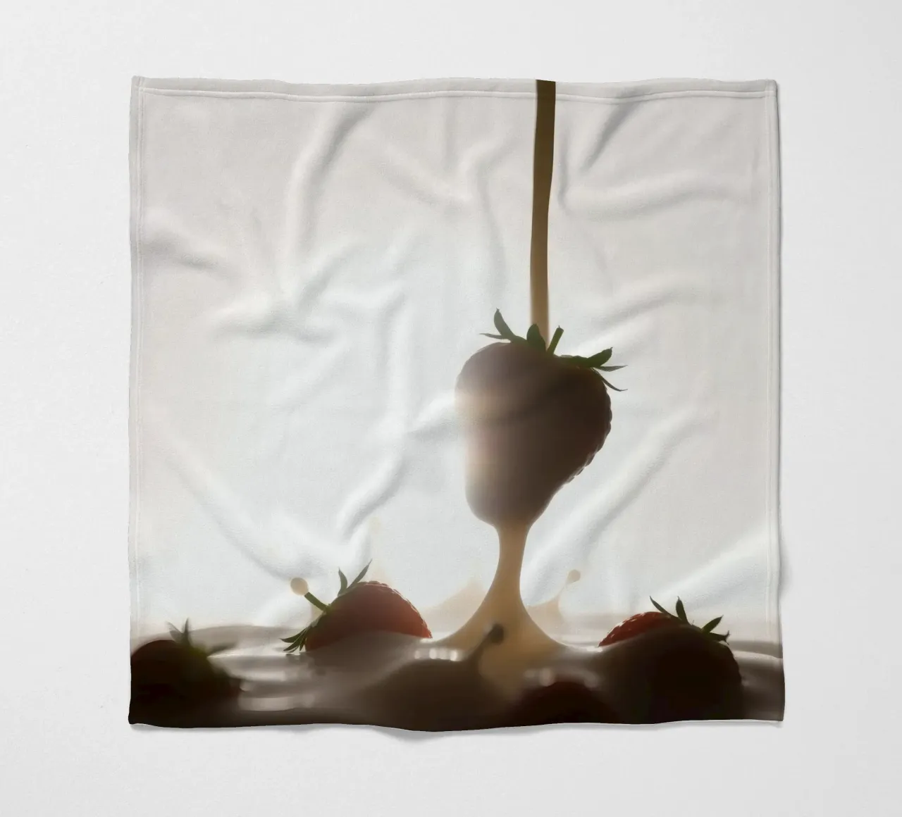 Fragole fresche immerse in una salsa cremosa coperta in pile da DesignDoodle