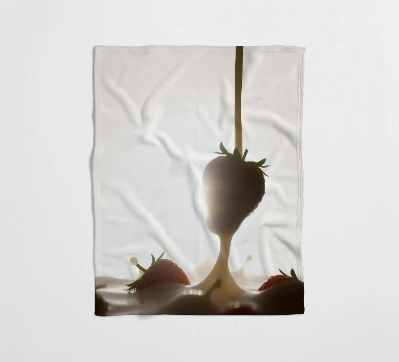 Fragole fresche immerse in una salsa cremosa coperta in pile da DesignDoodle