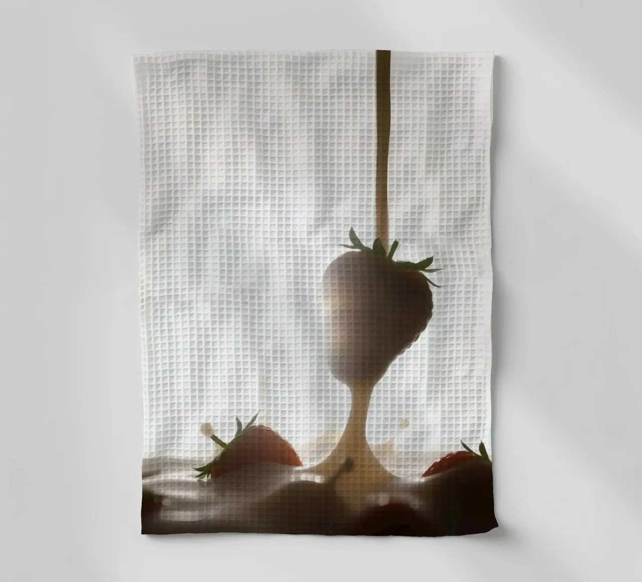 Fragole fresche immerse in una salsa cremosa canovaccio da cucina da DesignDoodle