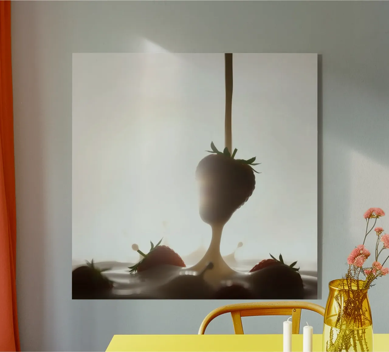 Fragole fresche immerse in una salsa cremosa plexiglass da DesignDoodle