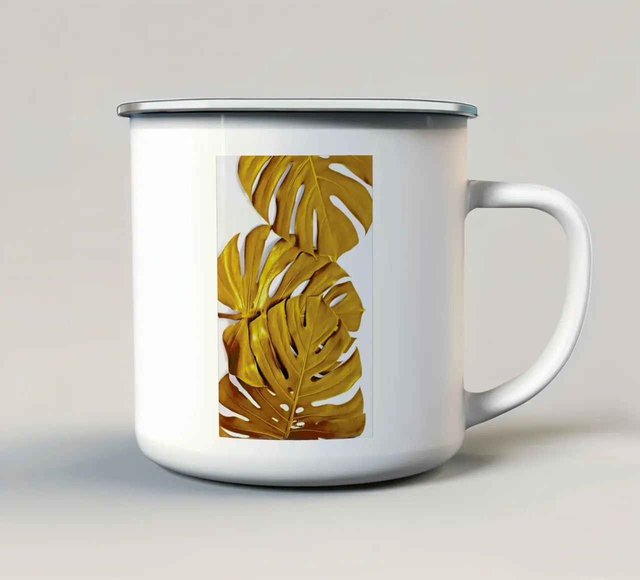 Monstera Gold tazza in smalto da Elena Veronese