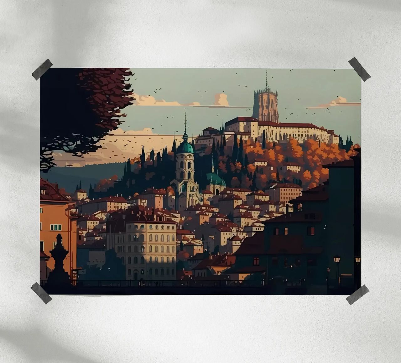 Lyon City Pixel Art poster de Bernotas